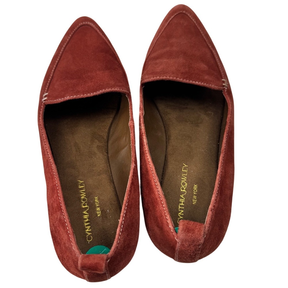 Cynthia Rowley Nash Loafers Womens 8 Paprika Suede Pointed Toe Flats W25433 Work - Picture 6 of 12